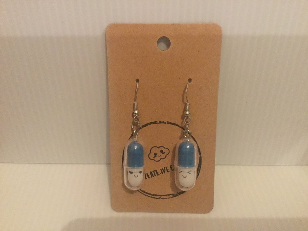 Funky pill shape earrings