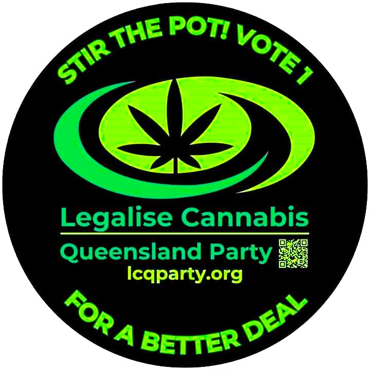 Legalise Cannabis Queensland Party sticker